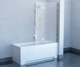 Ravak BVS2-100 vanová zástěna dvoudílná Levá rám chrom výplň Transparent 7ULA0A00Z1.D01000A072